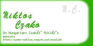 miklos czako business card